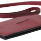 Dolce & Gabbana Elegant Red Leather Cardholder with Lanyard