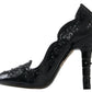 Dolce & Gabbana Elegant Black Crystal Cinderella Pumps