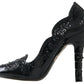 Dolce & Gabbana Elegant Black Crystal Cinderella Pumps