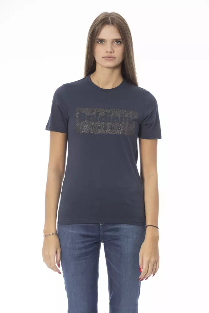 Blue Cotton Women T-Shirt - SEHABRANDS