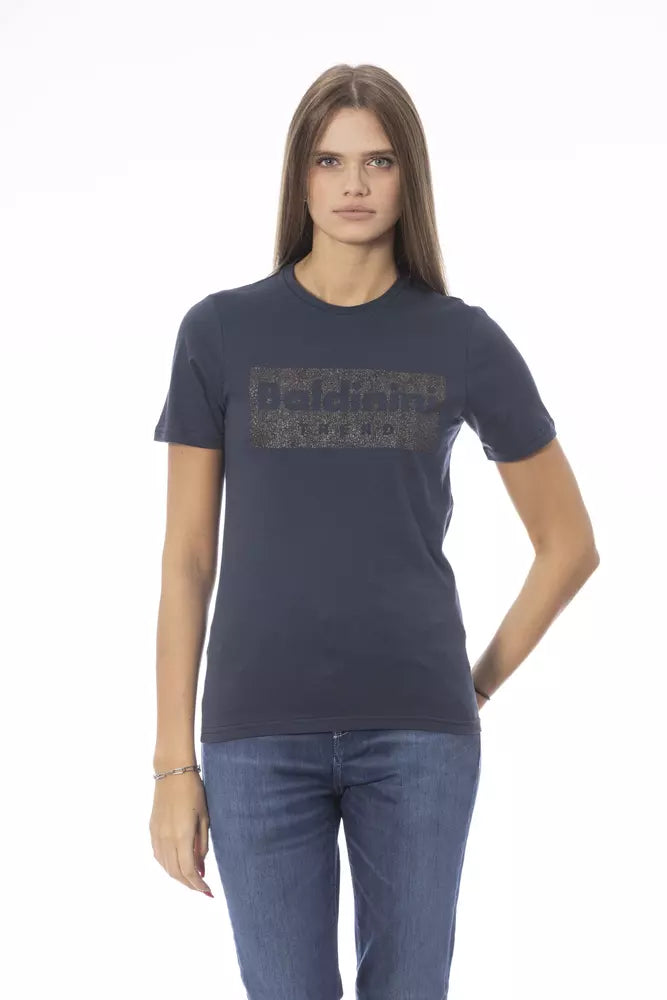 Blue Cotton Women T-Shirt - SEHABRANDS