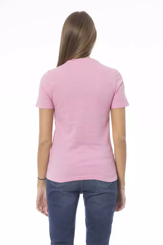 Pink Cotton Women T-Shirt - SEHABRANDS