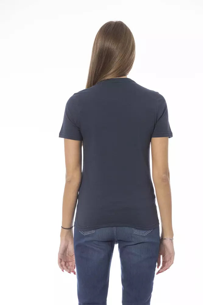 Blue Cotton Women T-Shirt - SEHABRANDS