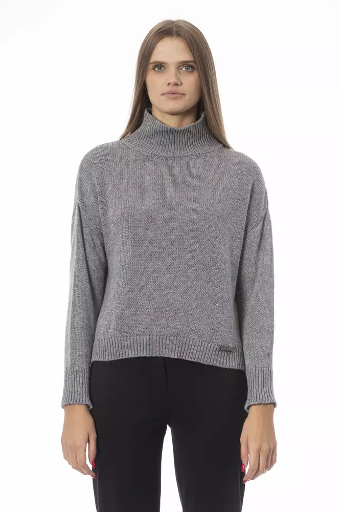 Gray Wool Women Sweater - SEHABRANDS