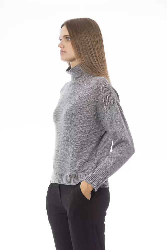 Gray Wool Women Sweater - SEHABRANDS