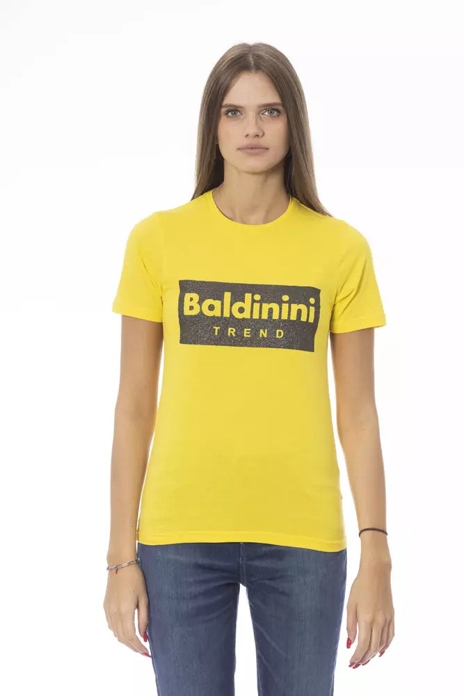 Yellow Cotton Women T-Shirt - SEHABRANDS