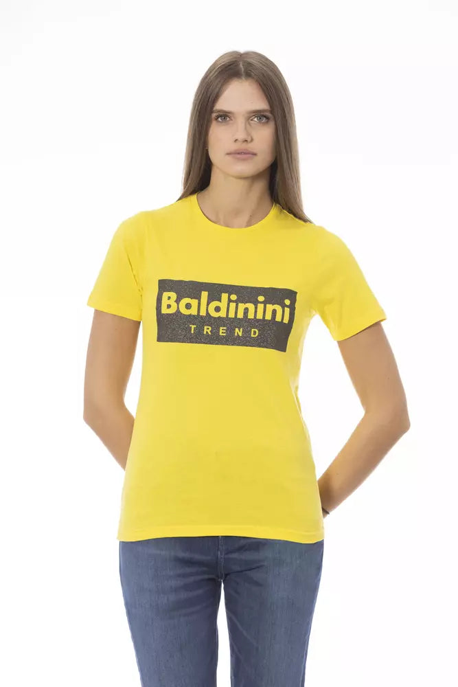 Yellow Cotton Women T-Shirt - SEHABRANDS