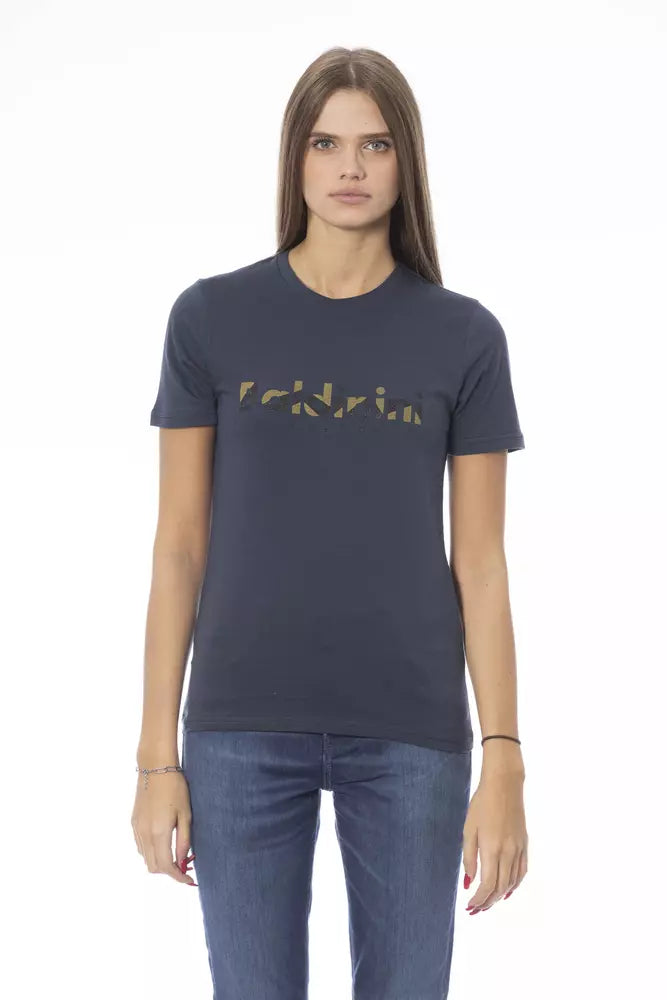 Blue Cotton Women T-Shirt - SEHABRANDS