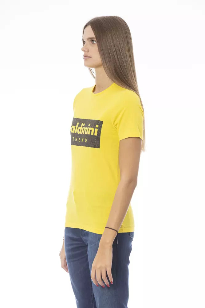 Yellow Cotton Women T-Shirt - SEHABRANDS