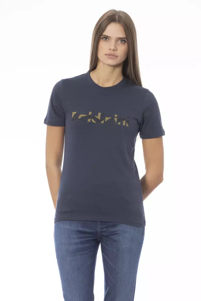 Blue Cotton Women T-Shirt - SEHABRANDS