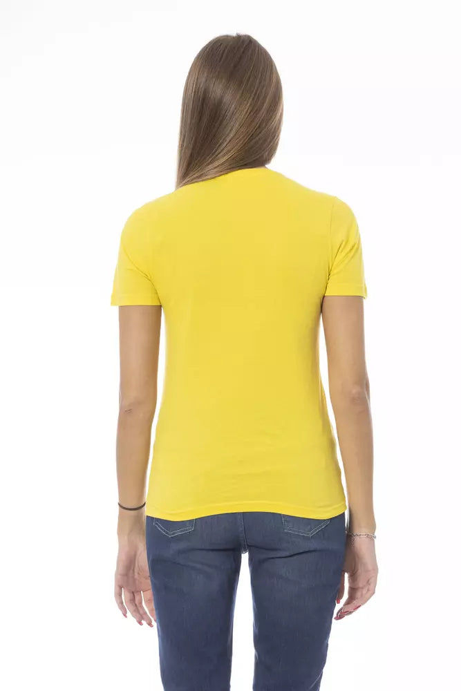 Yellow Cotton Women T-Shirt - SEHABRANDS