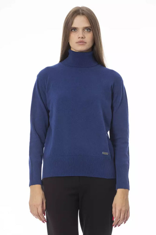 Blue Wool Women Sweater - SEHABRANDS