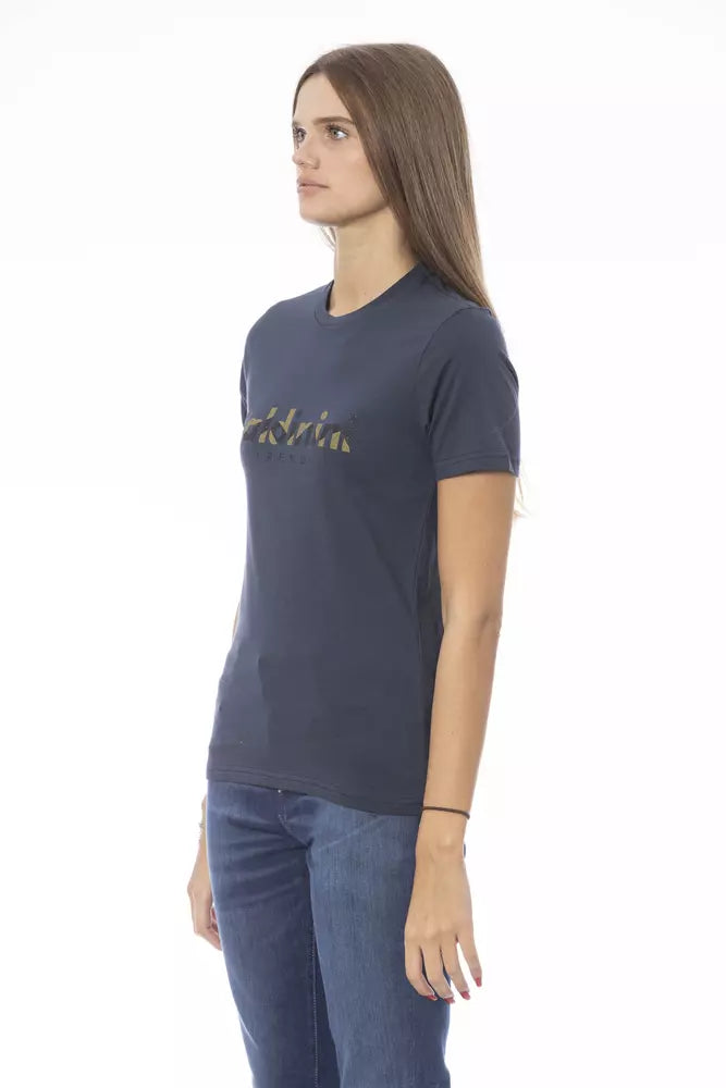 Blue Cotton Women T-Shirt - SEHABRANDS