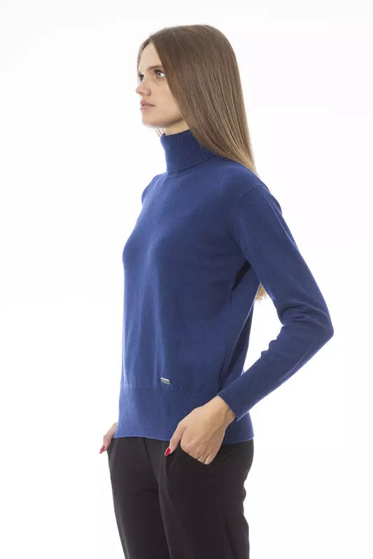 Blue Wool Women Sweater - SEHABRANDS