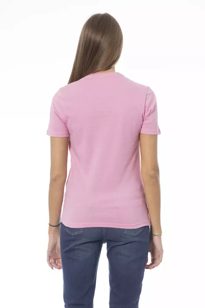 Pink Cotton Women T-Shirt - SEHABRANDS