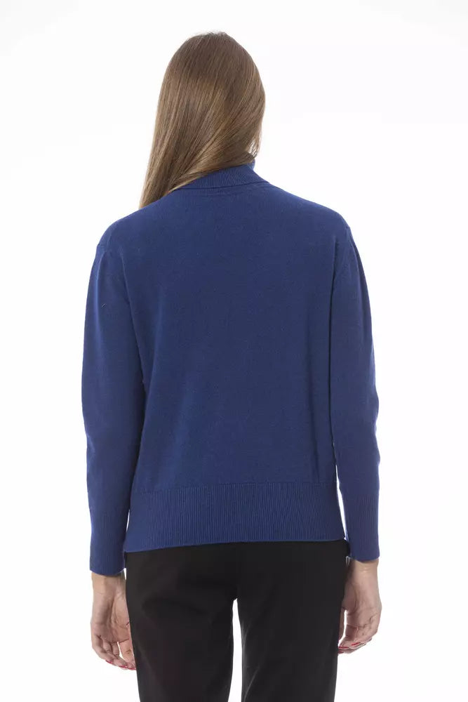 Blue Wool Women Sweater - SEHABRANDS