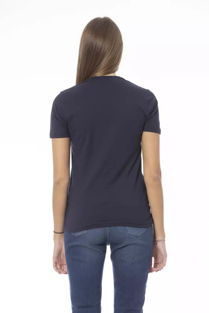 Blue Cotton Women T-Shirt - SEHABRANDS