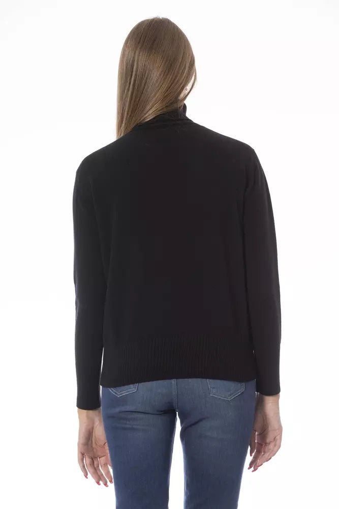 Black Wool Women Sweater - SEHABRANDS