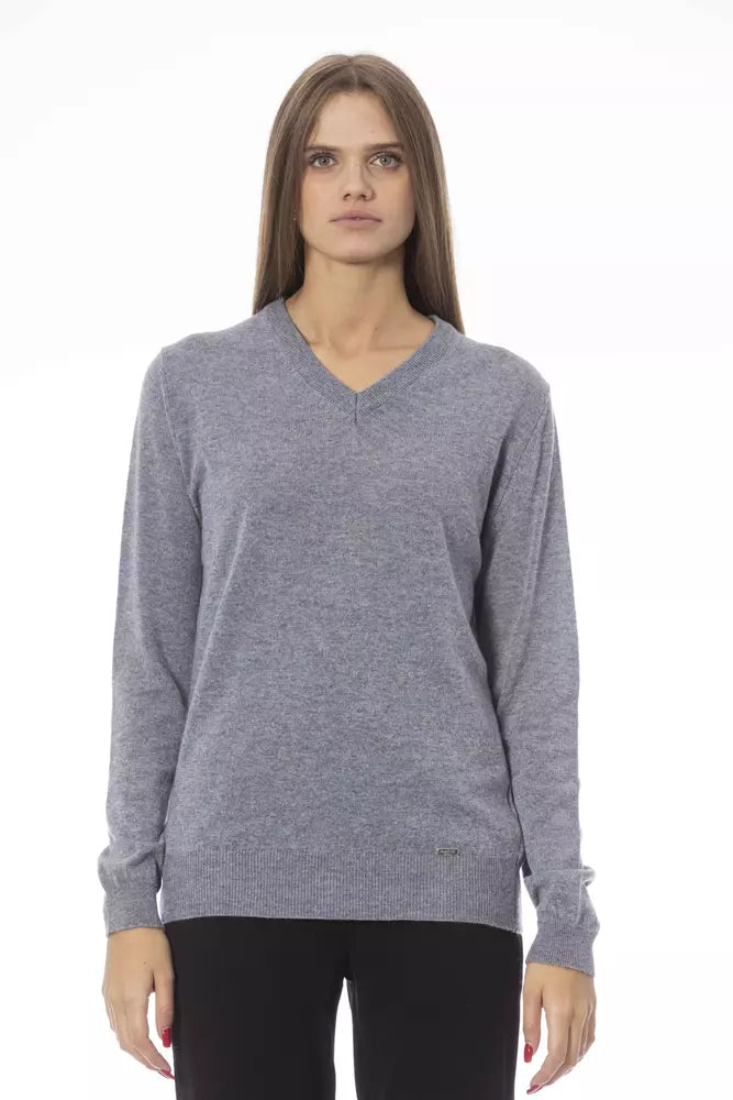 Gray Wool Women Sweater - SEHABRANDS