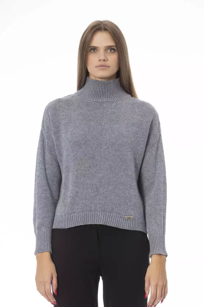 Gray Wool Women Sweater - SEHABRANDS