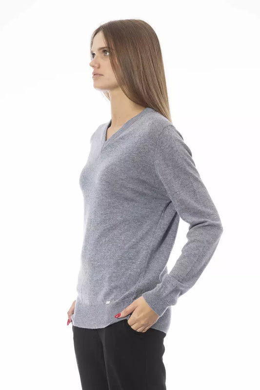 Gray Wool Women Sweater - SEHABRANDS