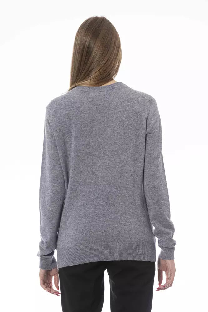 Gray Wool Women Sweater - SEHABRANDS