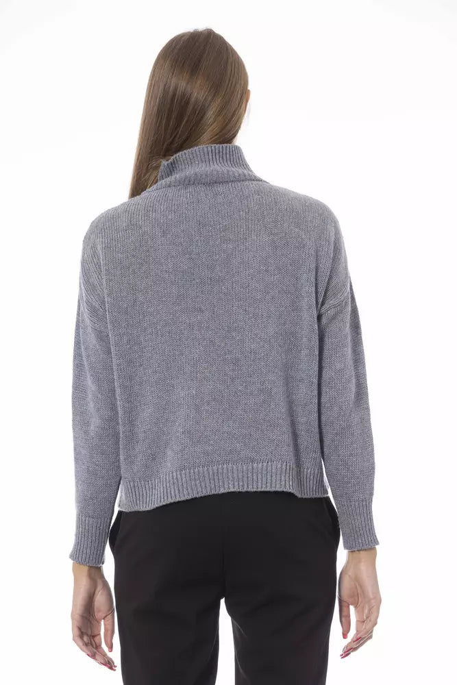 Gray Wool Women Sweater - SEHABRANDS