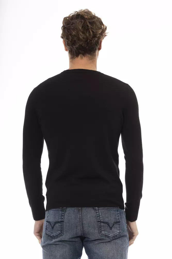 Black Wool Men Sweater - SEHABRANDS