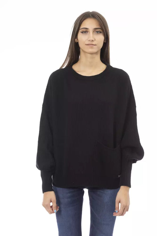 Black Wool Women Sweater - SEHABRANDS