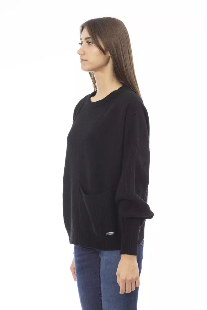 Black Wool Women Sweater - SEHABRANDS