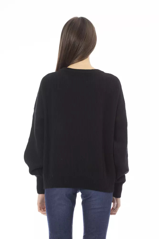 Black Wool Women Sweater - SEHABRANDS