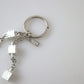 Dolce & Gabbana Silver Brass Logo Charm Keychain