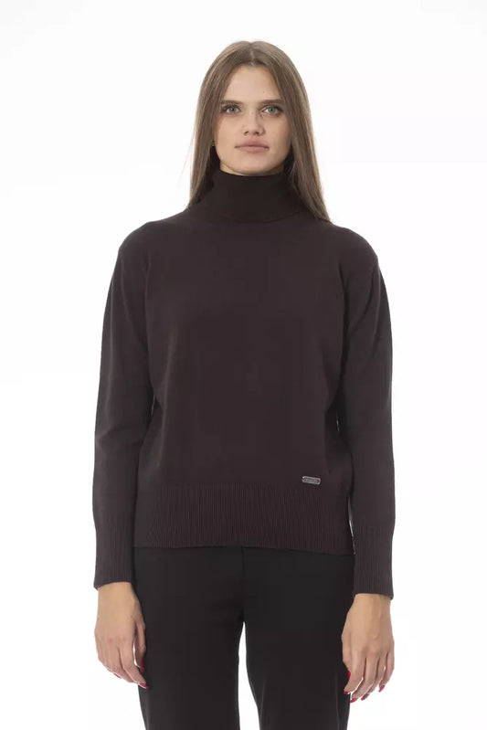 Brown Wool Women Sweater - SEHABRANDS