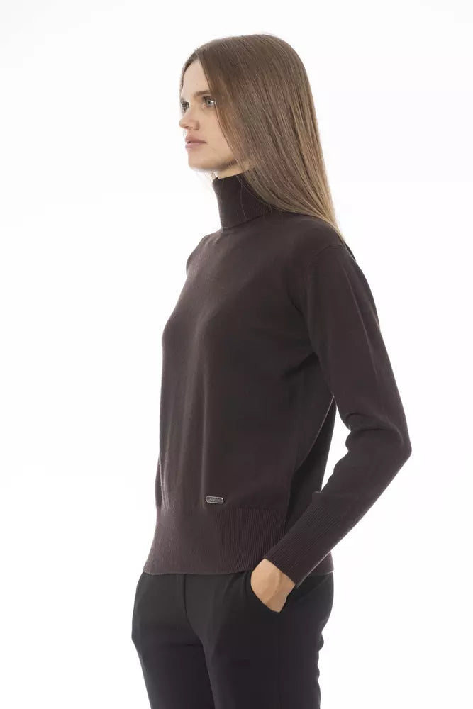 Brown Wool Women Sweater - SEHABRANDS