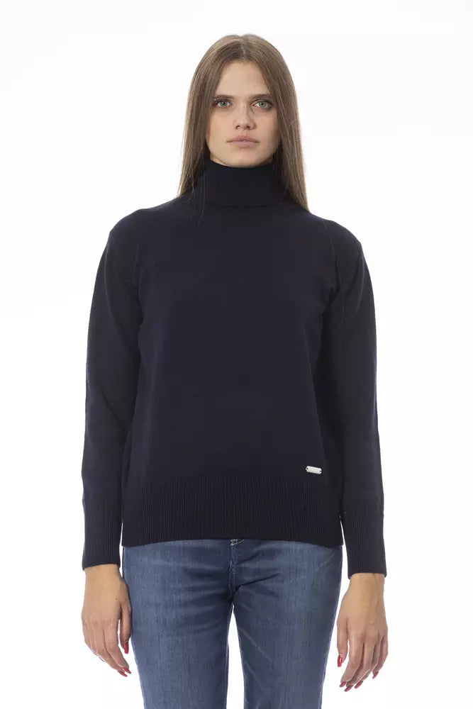 Blue Wool Women Sweater - SEHABRANDS