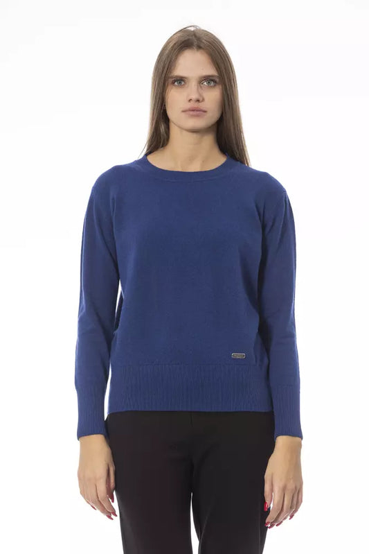 Blue Wool Women Sweater - SEHABRANDS