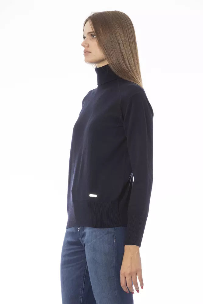 Blue Wool Women Sweater - SEHABRANDS