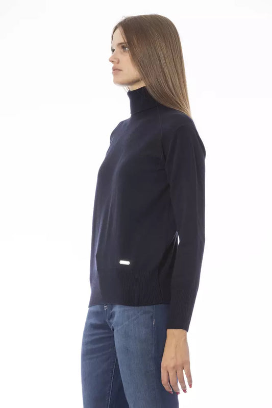 Blue Wool Women Sweater - SEHABRANDS