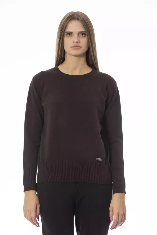 Brown Wool Women Sweater - SEHABRANDS