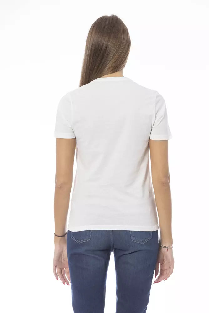 White Cotton Women T-Shirt - SEHABRANDS