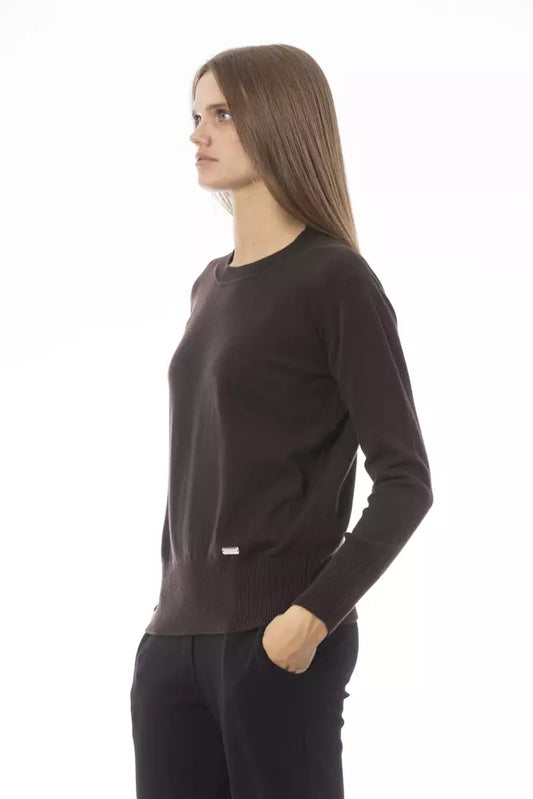 Brown Wool Women Sweater - SEHABRANDS