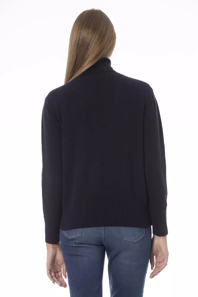 Blue Wool Women Sweater - SEHABRANDS