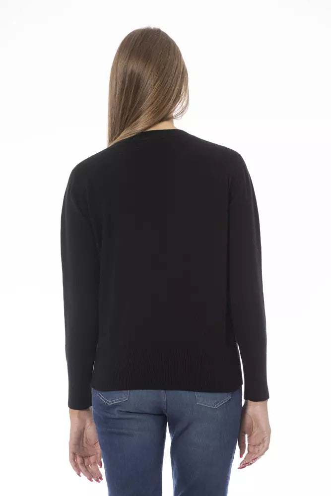 Black Wool Women Sweater - SEHABRANDS