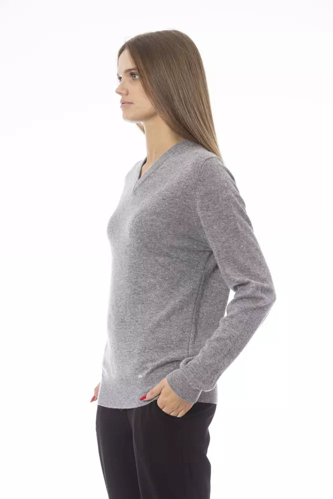 Gray Wool Women Sweater - SEHABRANDS