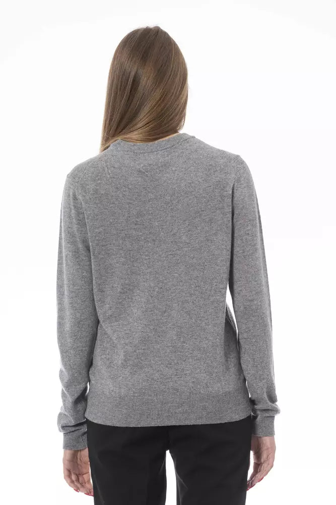 Gray Wool Women Sweater - SEHABRANDS