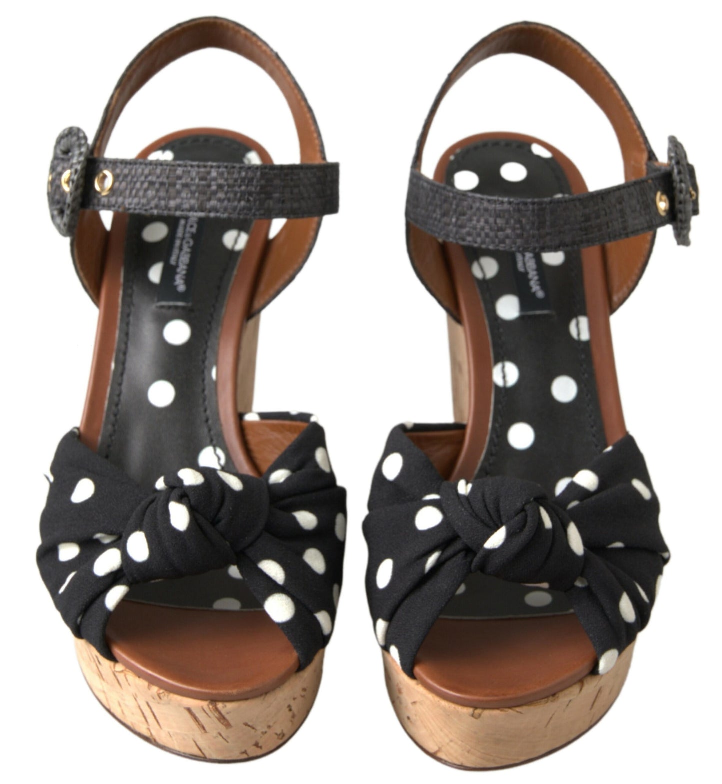 Dolce & Gabbana Chic Polka-Dotted Ankle Strap Wedges