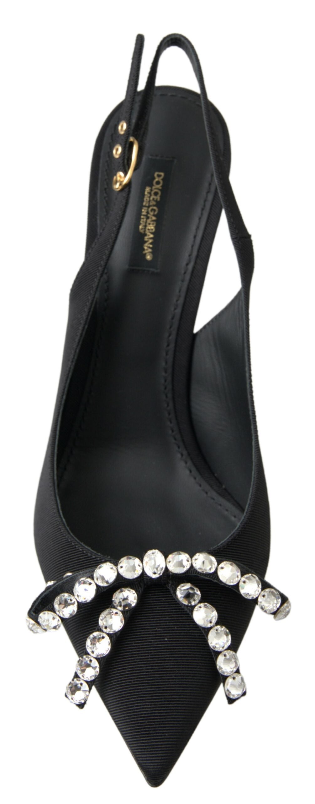 Dolce & Gabbana Embellished Black Slingback Heels Pumps