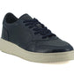 Elegant Navy Blue Leather Sneakers - SEHABRANDS