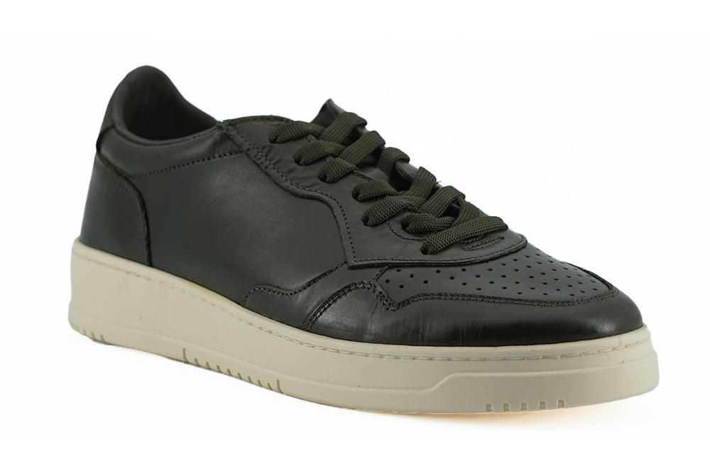 Sleek Dark Brown Leather Sneakers - SEHABRANDS