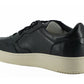 Elegant Black Leather Sneakers - Unisex Style - SEHABRANDS